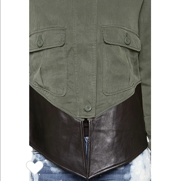 Military jacket with leather trim - Picture 5 of 7